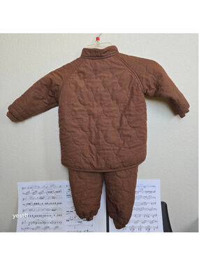 Konges Sløjd Copenhagen Mocha Quilted Puffer Jacket & Pants Set 18 Months